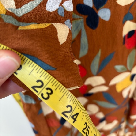 Sezane Vic Midi Dress in Brown Floral Design Size 34/2 - Picture 10 of 13